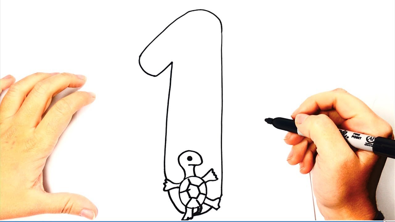 How to Draw the Number 1 for Kids | 1 raqamini qanday chizish mumkin | Как нарисовать цифру 1